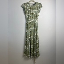 NEW Reformation Gavin Dress In Goddess Print High Slit Fitted Midi Dress Size 2