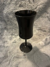 Vintage MCM Black Amethyst Glass Goblet