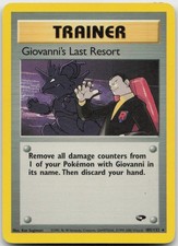 Giovanni's Last Resort 105/132 Rare Gym Challenge Pokemon Unlimited LP
