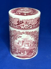 Masons china pink Vista pattern scarce Peking candy jar with lid