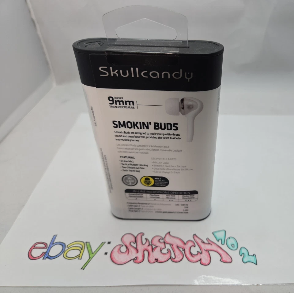 SKULLCANDY - SMOKIN' BUDS - MIC + REMOTE - S2SBDW-075 - NEW SEALED - EARPHONES - Image 3 of 4