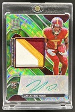 2022 Panini Spectra Jahan Dotson Rookie Patch Auto RC Neon Green #/35 Commanders