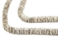 Silver Square Disk Heishi Beads 5mm White Metal 16 Inch Strand