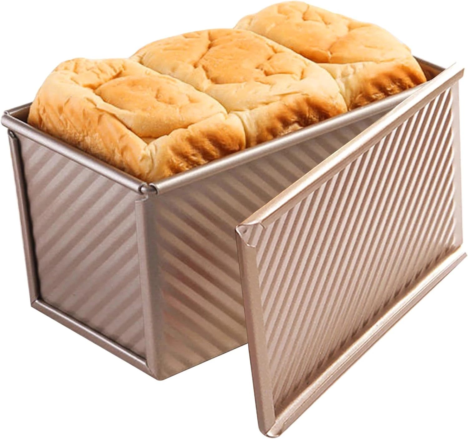 1LB Pullman Loaf Pan with Lid Carbon Steel Nonstick Bread Mold