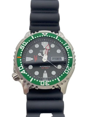 CITIZEN Automatic Watch Analog Rubber BLK GN 4 S 237 500