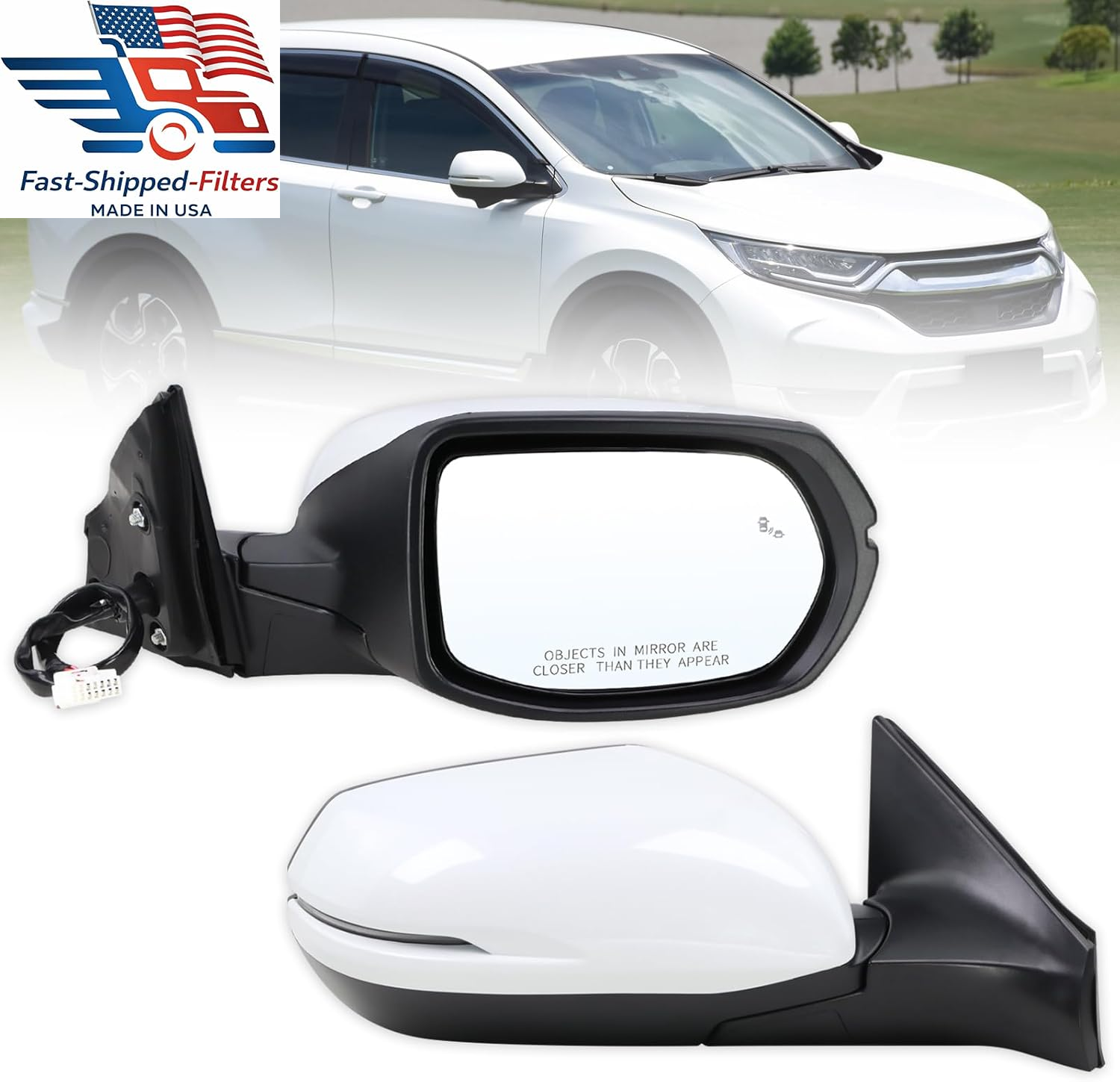Right Passenger Side Mirror Compatible with 2017 2018 2019 2020 2021 2022 Honda