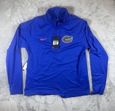 Florida Gators Pullover 1/4 Zip Mens XL Blue NCAA Football Nike Dri Fit Top