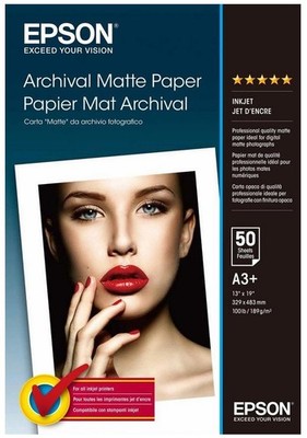 Epson Archival A3+ Premium Matte Finish Inkjet Fotopapier - 50 Blatt 192 g/m²