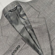 Jos A Bank Signature Collection Silk Camelhair Blazer Grey Glen Plaid 42R Mens