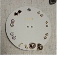 LOFT Gold Tone Multicolor Crystal & Pearl Stu...