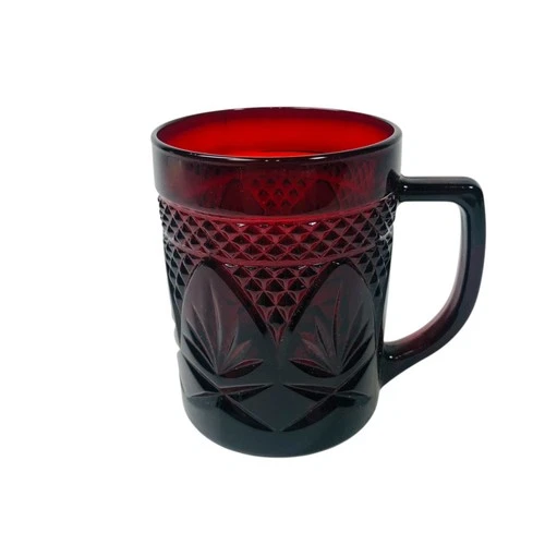 Luminarc Ruby Red Glass Coffee Tea Mug Made in France
