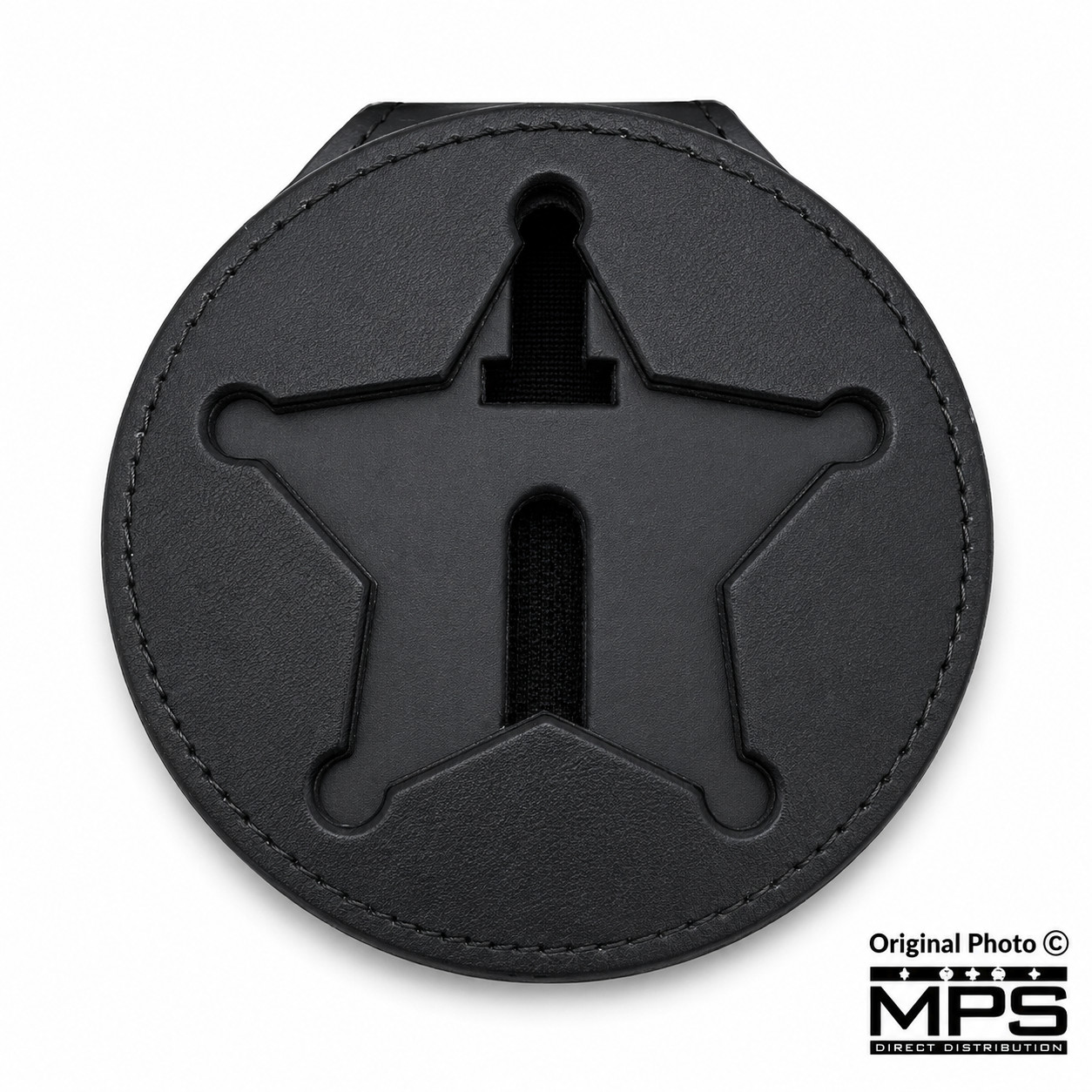 Perfect Fit Leather Badge Holder w/chain – Cutout 185 for 5-Point Star Badges