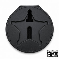 Perfect Fit Leather Badge Holder w/chain – Cutout 185 for 5-Point Star Badges