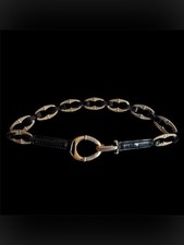 Brighton Black Croc Leather Chain Link Belt