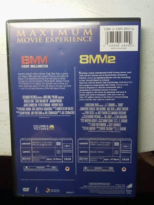 8MM Eight Millimeter (1999) / 8MM2 (2005) (DVD, 2008) 2-Disc