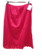 Ventura Plus Size Nylon Half Slip 28" Long - 2X RED (Side Slit)  #4743 - NWT