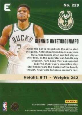 2020-21 Panini Chronicles #229 Giannis Antetokounmpo Milwaukee