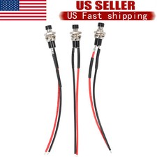 3X BLACK SPST Mini Push Button Pre-Wired N/O Momentary Switch OFF- ON US STOCK