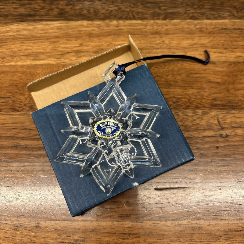 Bohemia Crystal Christmas Ornament Snowflake In Box