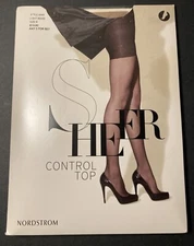 Nordstrom Pantyhose BEIGE Sheer Control Top Sheer Toe Size SZ B Beige New