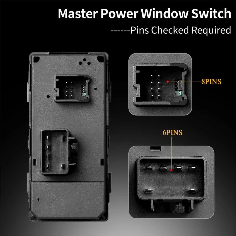 Window Switch for 2007 2008 2009 2010 2011 2012 2013 GMC Sierra 1500 2500/3500HD - Imagem 2 de 4