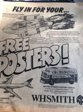 K1-1 Ephemera 1980s Folded Advert Dinky Space Battle Cruiser W H Smith