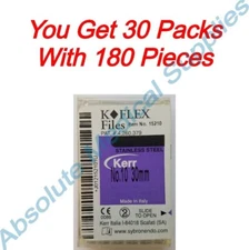 *180-Pieces* Kerr K-Flex Hand Files Size-10 Length 30mm 15210