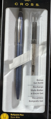Cross Click Ballpoint Gel Pen in Metallic Navy  Blue -NEW in box with a refill