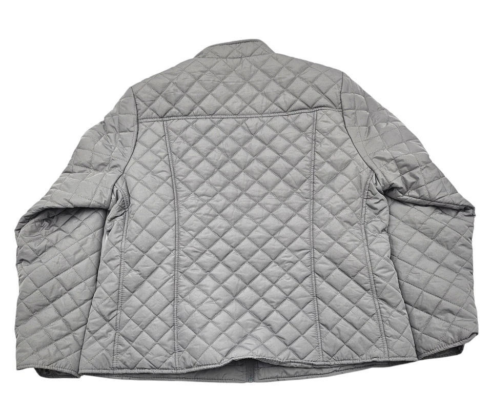 Chaqueta acolchada acolchada para mujer Kim Rogers gris talla Petite XL Foto 4 de 4