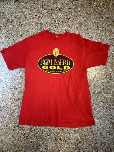 Vtg KFC Kentucky Fried Chicken COLONEL'S ROTISSERIE GOLD CHICKEN Shirt L