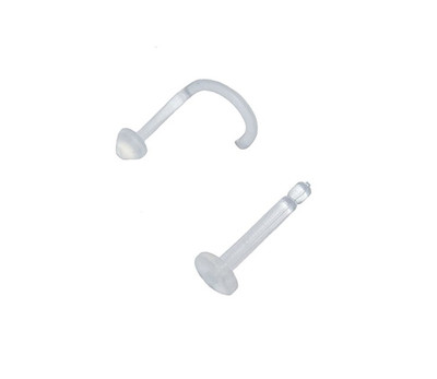 Nose Piercing Retainers Combo Bendable Acrylic 2 18G