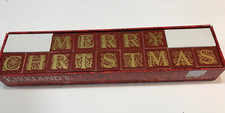 Kirklands Wooden Block Set Merry Christmas Red /Gold   ......a7
