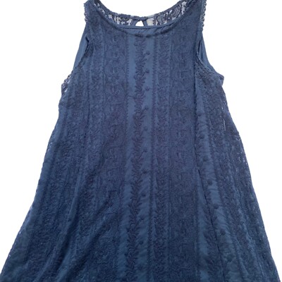 Abercrombie & Fitch Lace Dress w/Full Slip Navy Blue Sleeveless Size XS |  eBay