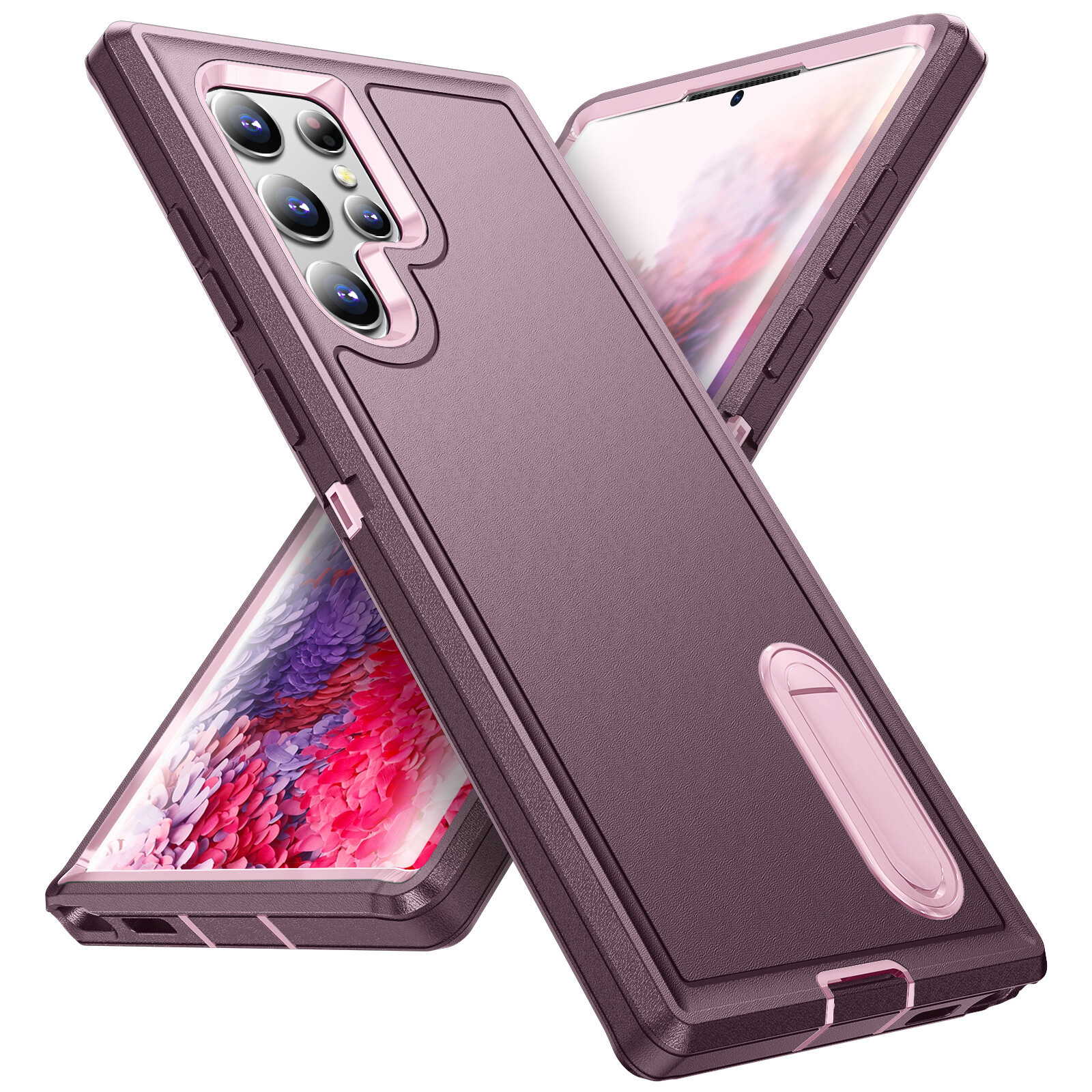 Samsung Galaxy S23 Ultra / S22 / A53 5G耐衝撃性アーマーラバースタンドケースカバー用-image