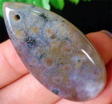 46x23x6mm Natural Crazy Lace Ocean Agate Teardrop Reiki Pendant Bead BQ63413