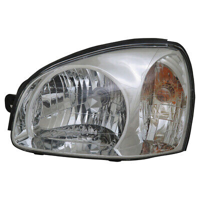 For 03-06 Hyundai Santa Fe Headlight/Lamps Replacement Smoked Housing Clear Side