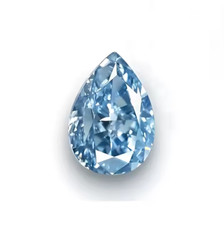 2 CT Natural Blue Diamond Pear Cut 7x11 mm VVS1 D Grade Certified Stone F58