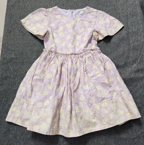 COUNTRY ROAD sz 5 Girls Linen Summer DRESS Fruity Nectarine Floral #B1