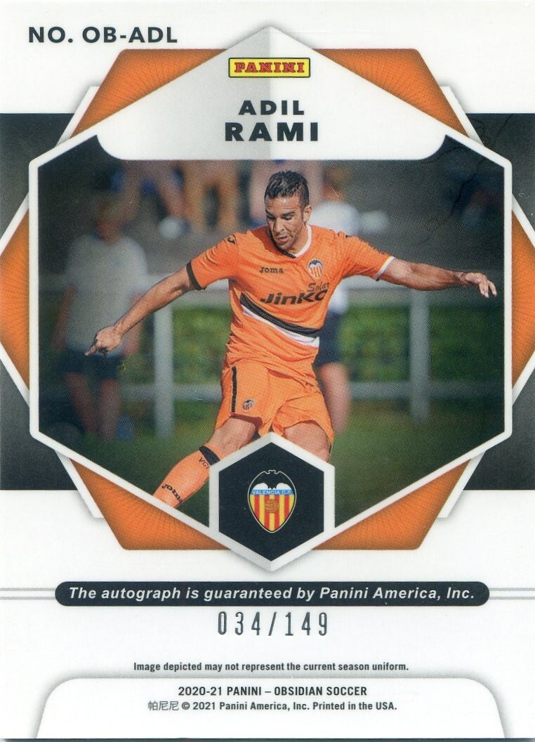 2020-21 Panini Obsidian Soccer ADIL RAMI Signatures Auto #34/149
