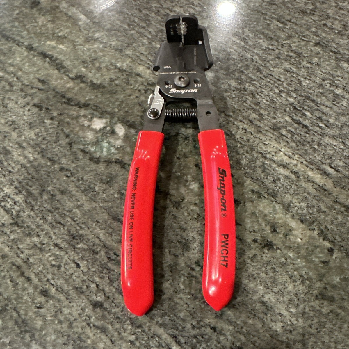 Snap On pwch7 7” in-line wire stripper / cutter red | eBay