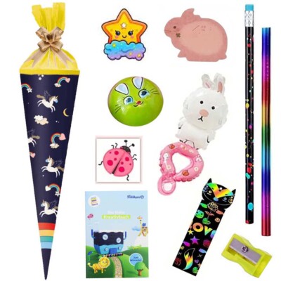 Herlitz Schultüte Rainbow Unicorn 35cm gefüllt Zuckertüte Geschwistertüte Schule