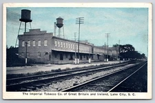 Imperial Tobacco Co. Factory Train Tracks Lake City South Carolina SC c1920 PC