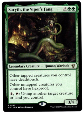 #ad #ad Saryth the Viper#x27;s Fang 0185 Non Foil Rare Murders at Karlov Manor MTG NM $1.94