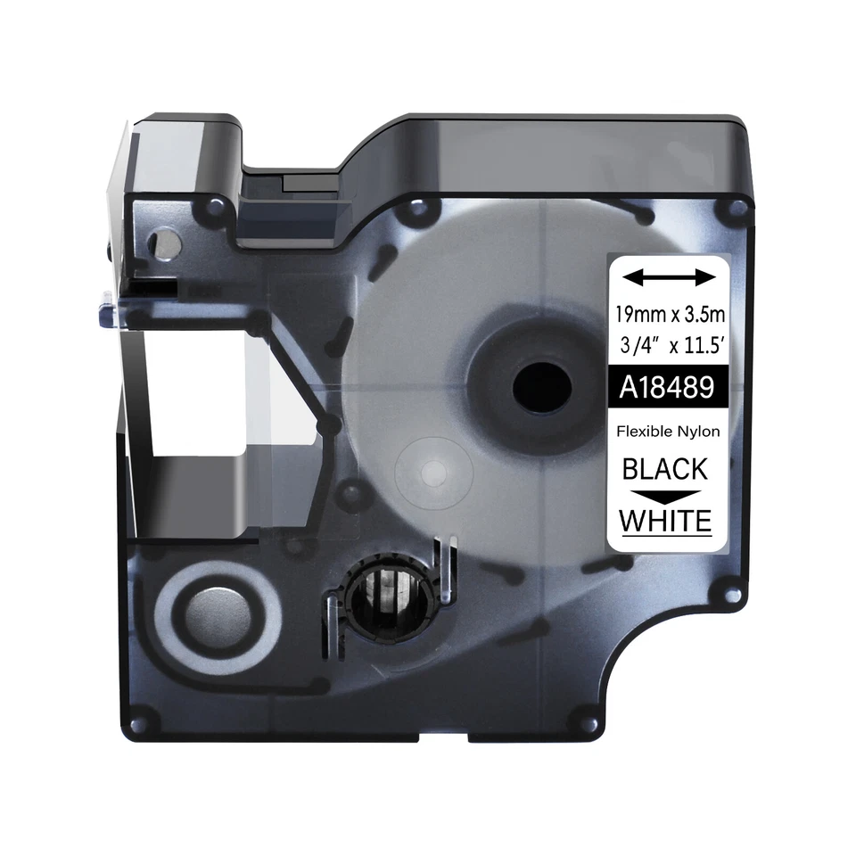10x 18489 White Flexible Nylon Industrial Label fits Dymo Rhino 6000 3/4" Tape - Image 2 of 4