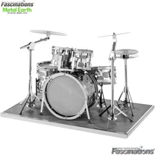 Metal Earth Drum Set 3D DIY Model Kit – Laser Cut Musical Instrument Puzzle
