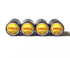 Vintage Shell Gas Tire Valve Stem Caps - Set of Four - Fits on all Vehicles