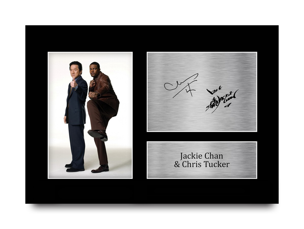 Jackie Chan Chris Tucker Rush Hour Signed A4 Picture Print for