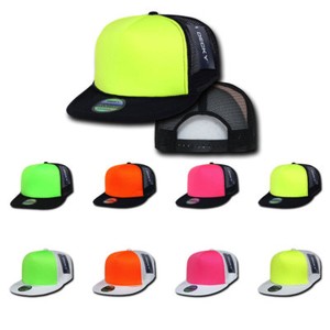 decky trucker bulk foam neon caps mesh tone hats bill wholesale flat lot