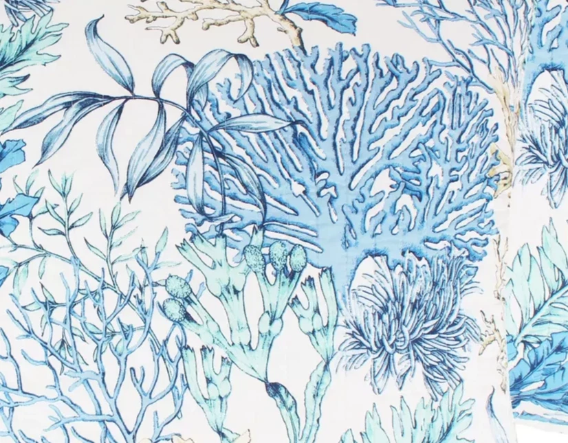 Mahina Euro Levtex 家庭被子棉珊瑚海滩湾海洋,Nautica 全尺寸/女王 — 第 3/4 张图片