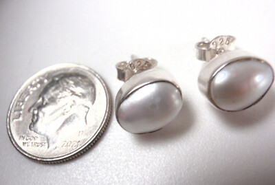 Cultured Pearl 925 Sterling Silver Stud Earrings you will receive exact earrings